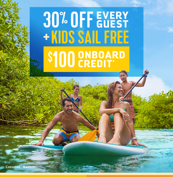 30% OFF + Kids Sail Free